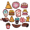 Cartoon Pizza hamburger Embroidery Delicious Food Cloth sticker children hole clothes Patch Sticker clothing accessories decorate