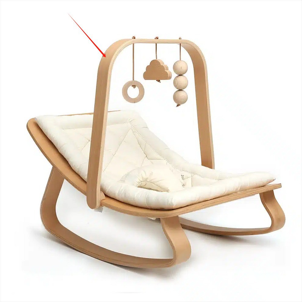 2025 New Baby Rocking Chair Cradle Baby Soothing Recliner Sleep Aid with Toy Rack Baby Rocking Chair