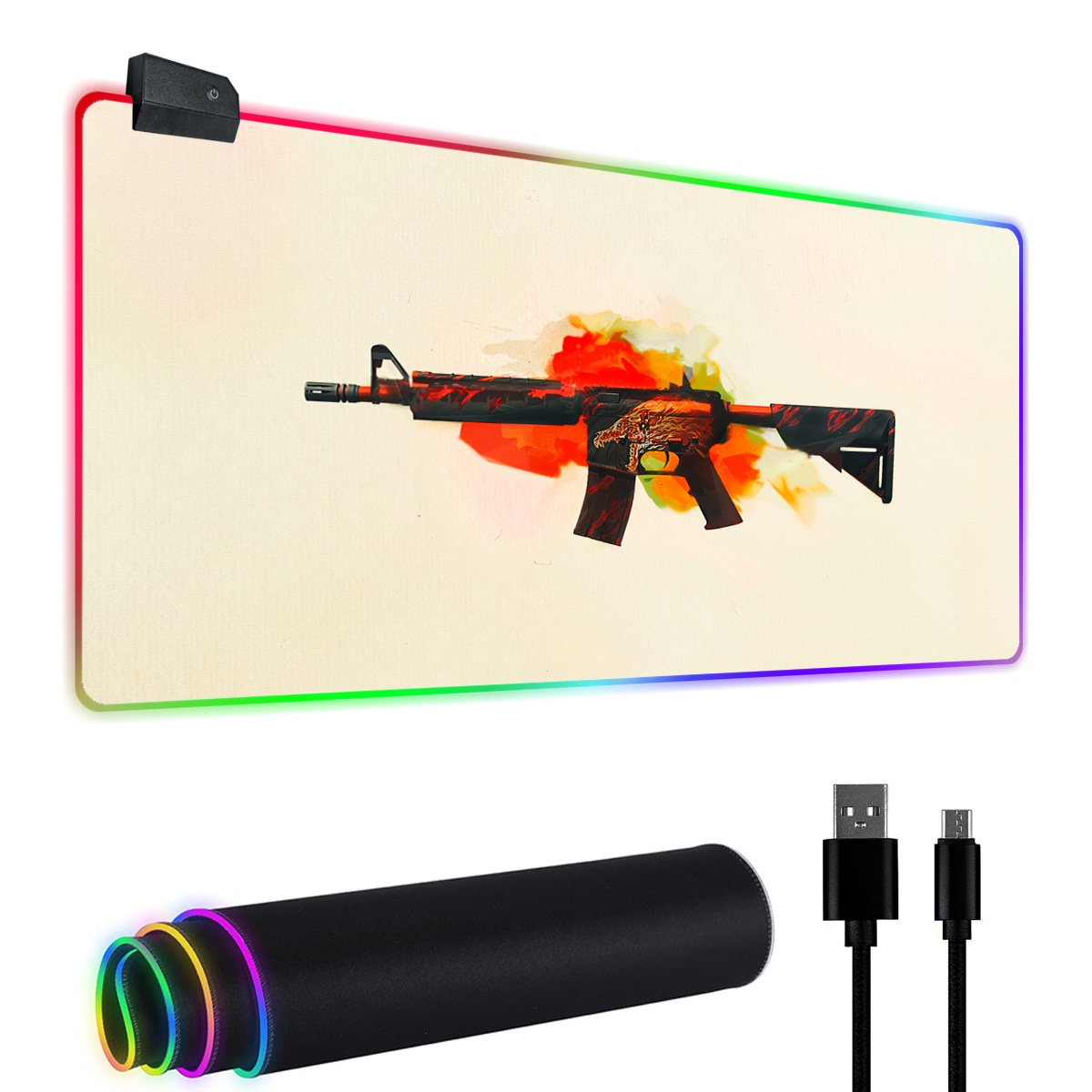 Neon lightweight big mouse, gaming game mat, table mat