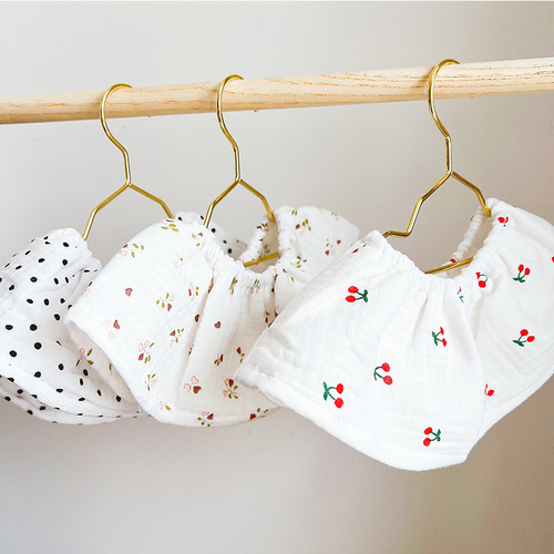 ins Korean version new breathable gauze pleated baby bib baby saliva towel elastic pullover bib 0-1-2 years old