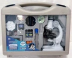 White microscope, handheld set, English
