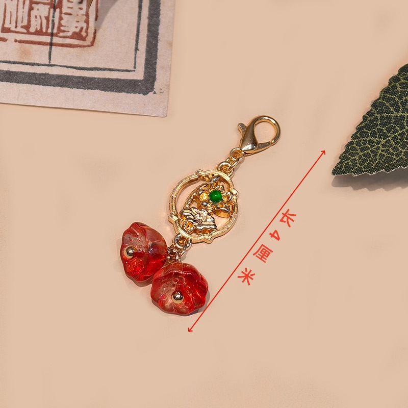 国民スタイル合金竹フレッシュピンクフラワーペンダント中国ベルペンダント古代スタイルチャイナ韓服衣類アクセサリー