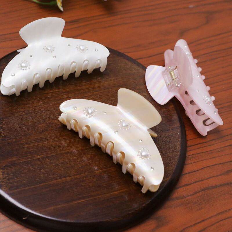 佳蕊抓夹点钻发夹简约鲨鱼夹女发卡气质款彩钻大号盘头饰发饰高级|undefined