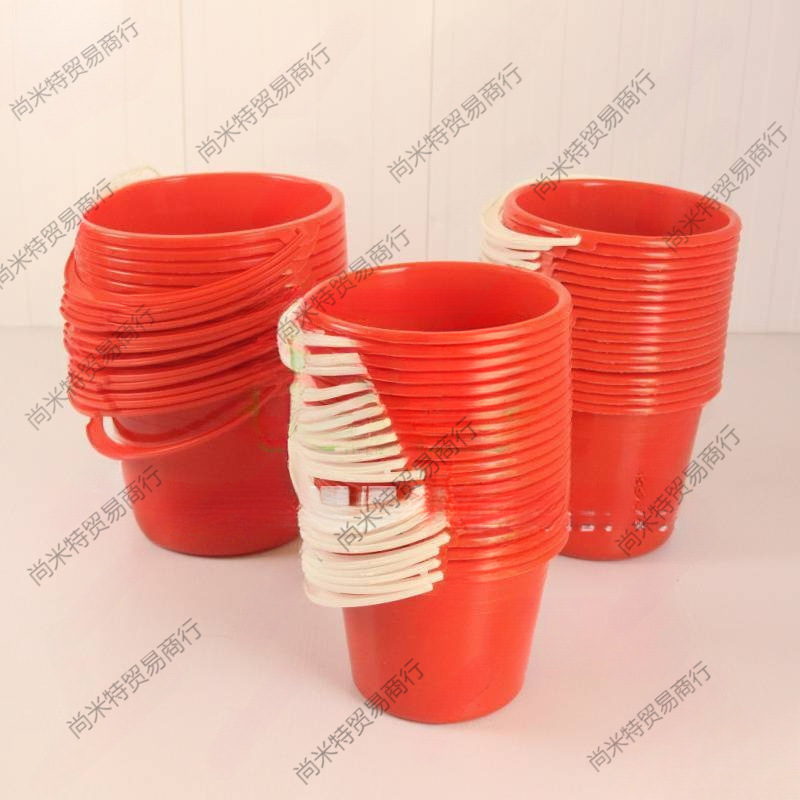 小红桶喜蛋小桶调油漆塑料桶摘莓桶手提小水桶美术画画洗毛笔桶