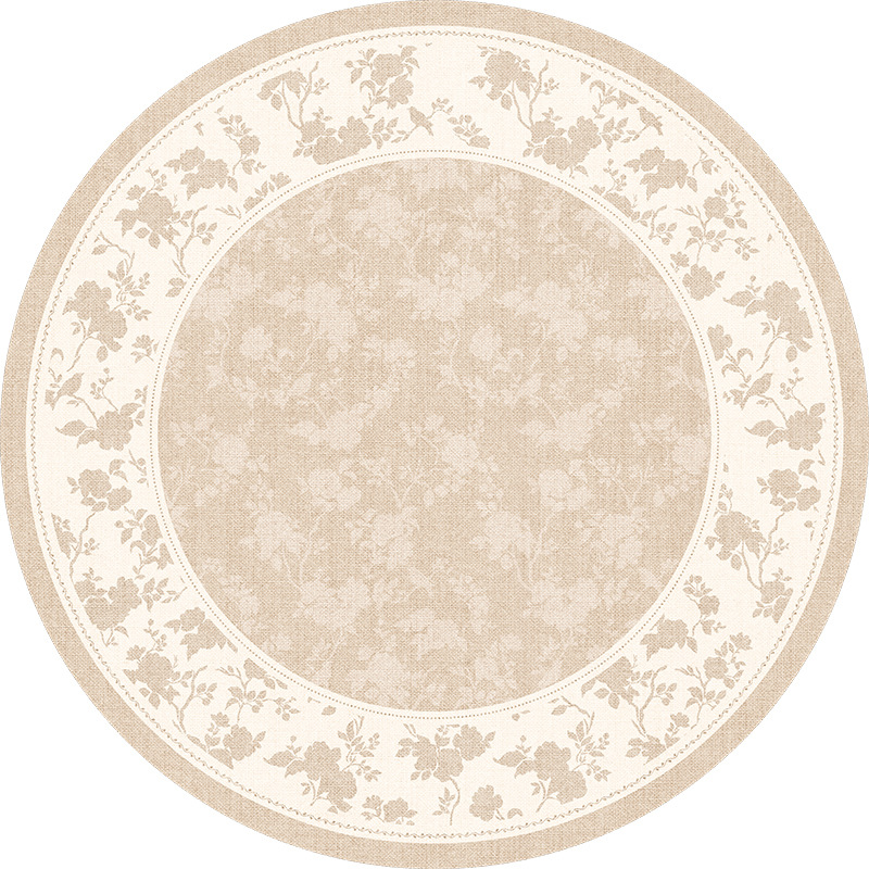 Alfombra redonda sala de estar crema viento impermeable antiincrustación dormitorio maquillaje al lado de la cama armario silla mecedora alfombra antideslizante