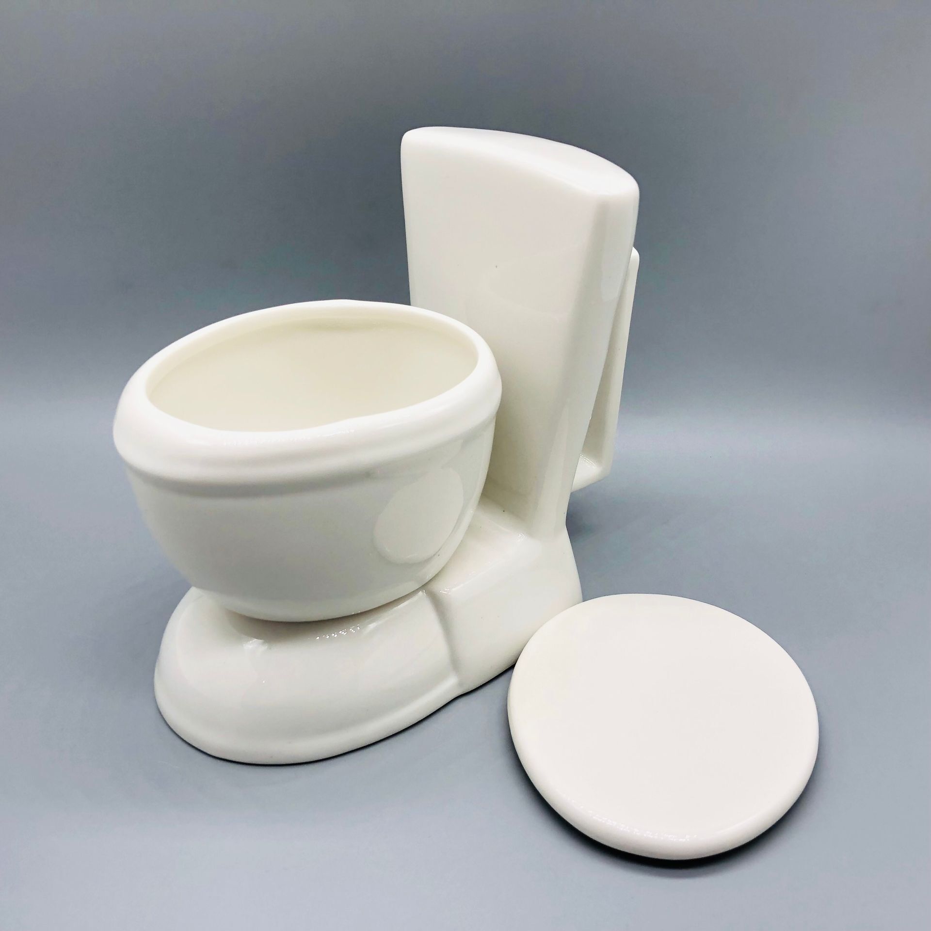 Parodia taza de inodoro creativo de gran capacidad tridimensional taza de caca taza de inodoro con tapa Taza de cerámica