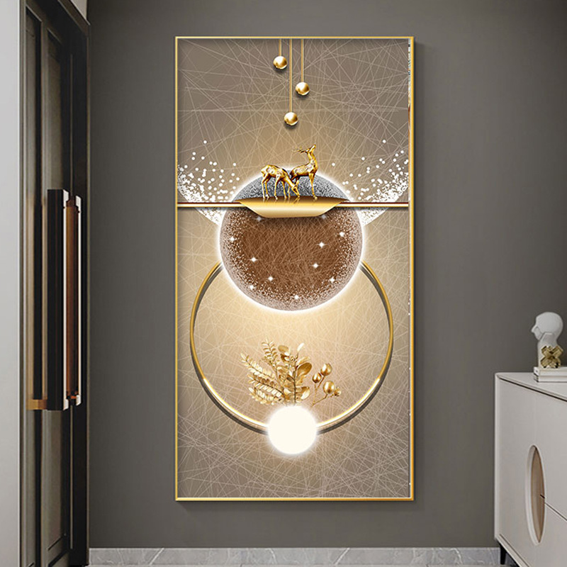 modern Simplicity Entrance Decorative painting Light extravagance The door Wall paintings a living room Corridor Aisle Hanging picture register and obtain a residence permit Door mural