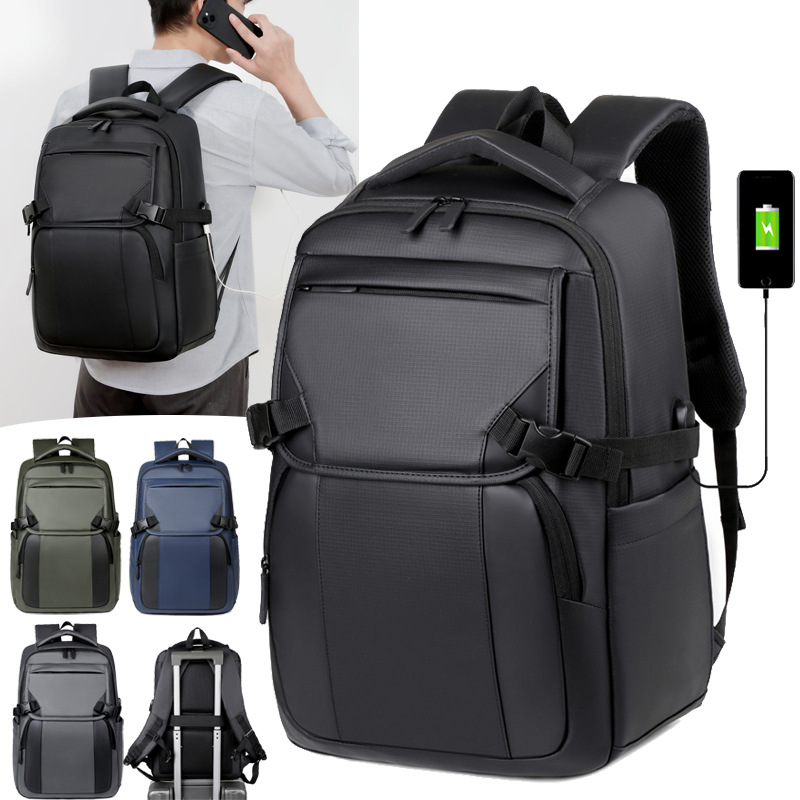 Mochila de negocios transfronterizos de gran capacidad de interfaz USB bolso de computadora portátil colgante tirón mochila de viaje de negocios