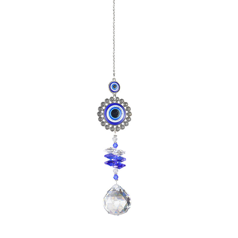 64g Weight Suncatcher, Wind Chime Home Textiles & Decor Type Crystal Pendant Classification 1 Piece Quantity Casual, Holiday, Daily Occasion Alloy, Crystal Material Devil's Eye, Butterfly Pattern Elegant, Pastoral Style Elegant Pastoral Devil's Eye Butterfly Alloy Crystal Suncatcher Wind Chime Wall Art 8