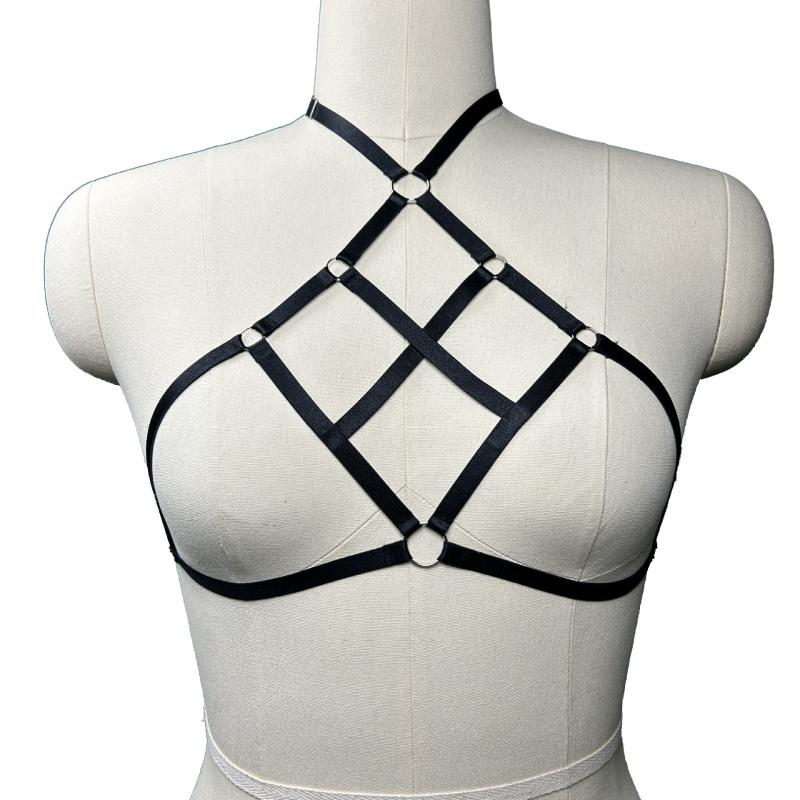 High Elastic Strap Bra Elastic Wire Harness Underwear Accessories Hollow Gather AliExpress European and American Cross Border Grid