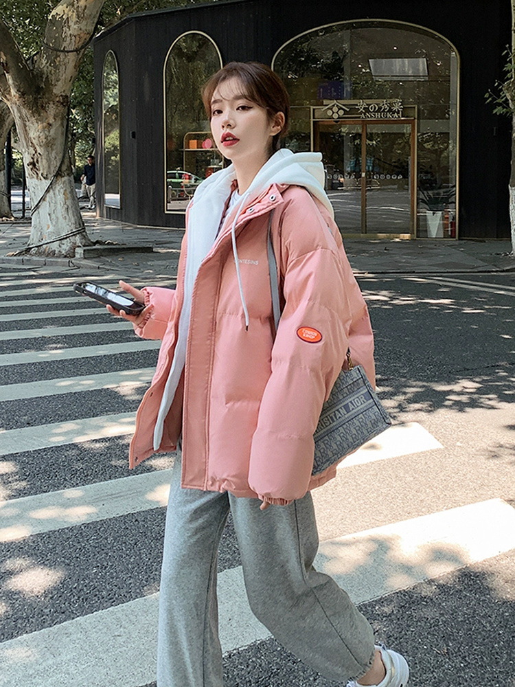 2023 nueva ropa de algodón de pluma coreana de invierno mujer chaqueta de algodón corta de tamaño grande chaqueta de pan de algodón gorda delgada abrigo image 6