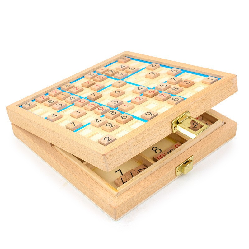 Cuatro seis nueve Sudoku de madera multifuncional juego tres en uno ajedrez inteligencia infantil nueve cuadrícula Sudoku juego de mesa de juguete