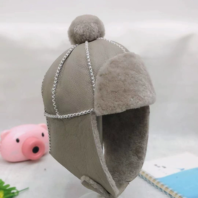 Овечья меховая детская шапка теплая и дышащая детская шерстяная шапка поддерживает одно поколение волос