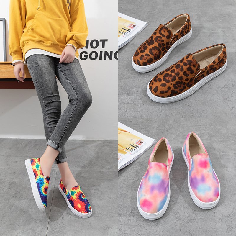 Cross border Foreign trade Large 2022 Spring and summer Single shoes Flat shoes Europe and America Round Shallow mouth Leopard A pedal Lok Fu shoes