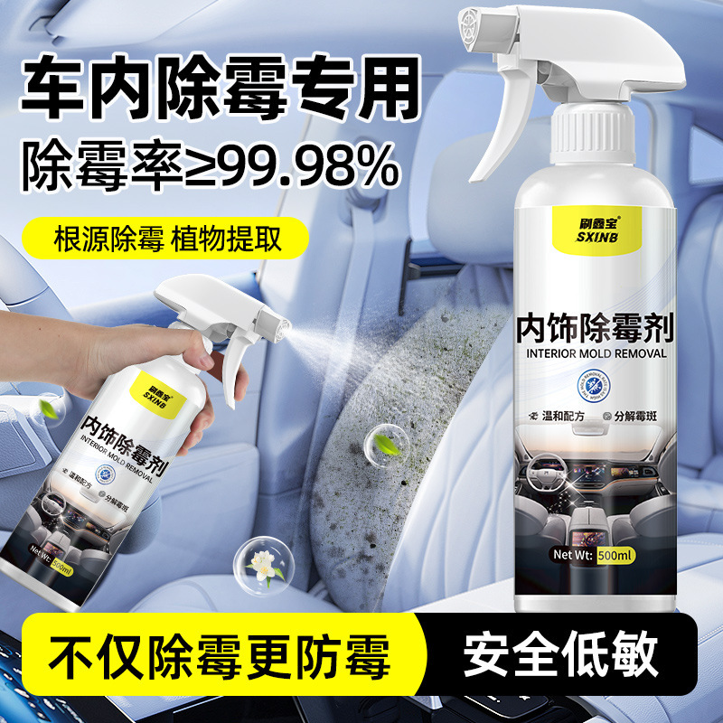 Interior Mold Remover Cleaning Agent for Dry Cleaning Car Headliners, Roof Velvet, Suede Fabrics, and Leather Seats, Stain Removal and Anti-Mold