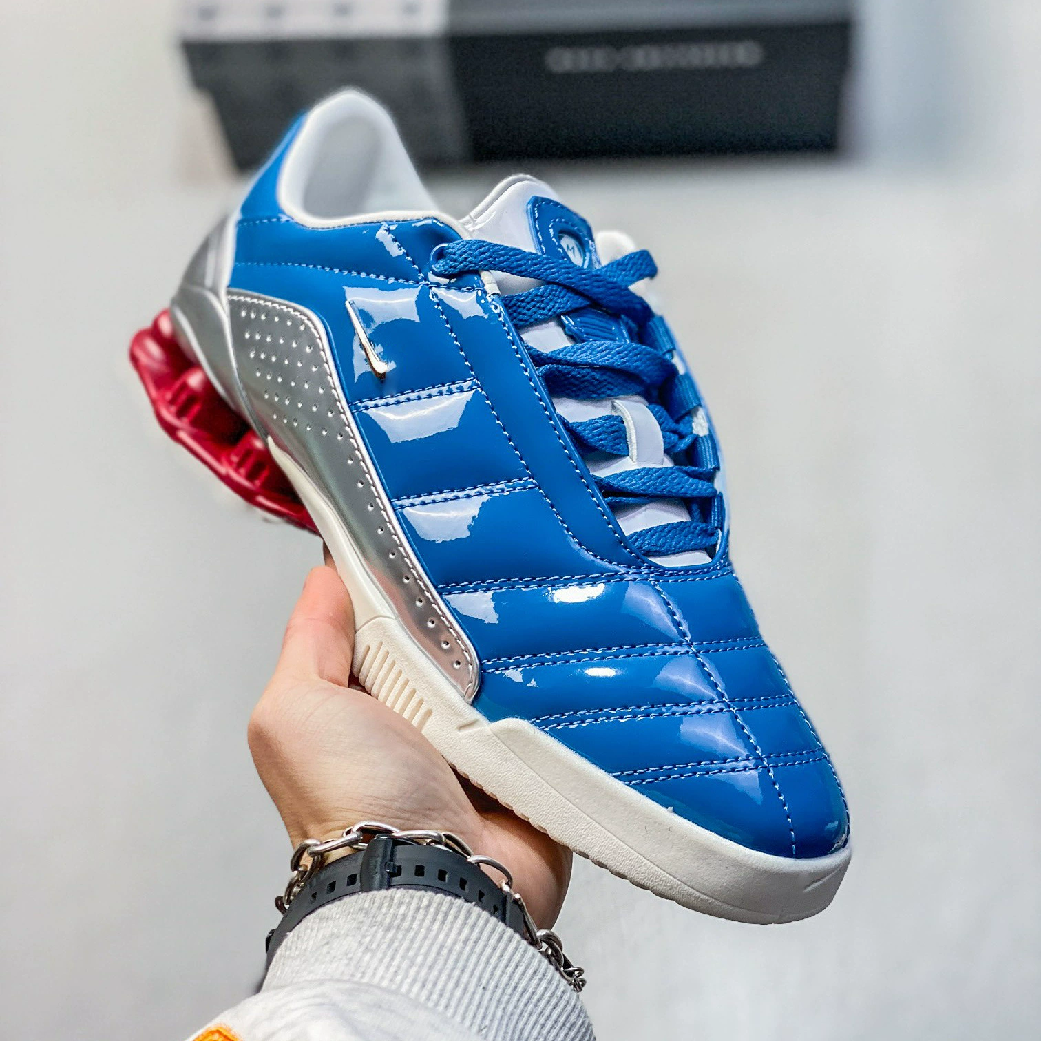 Оригинальные кожаные футбольные кроссовки Total 90 Shox с воздушной колонной, мужские/женские, универсальные для повседневной носки и спорта