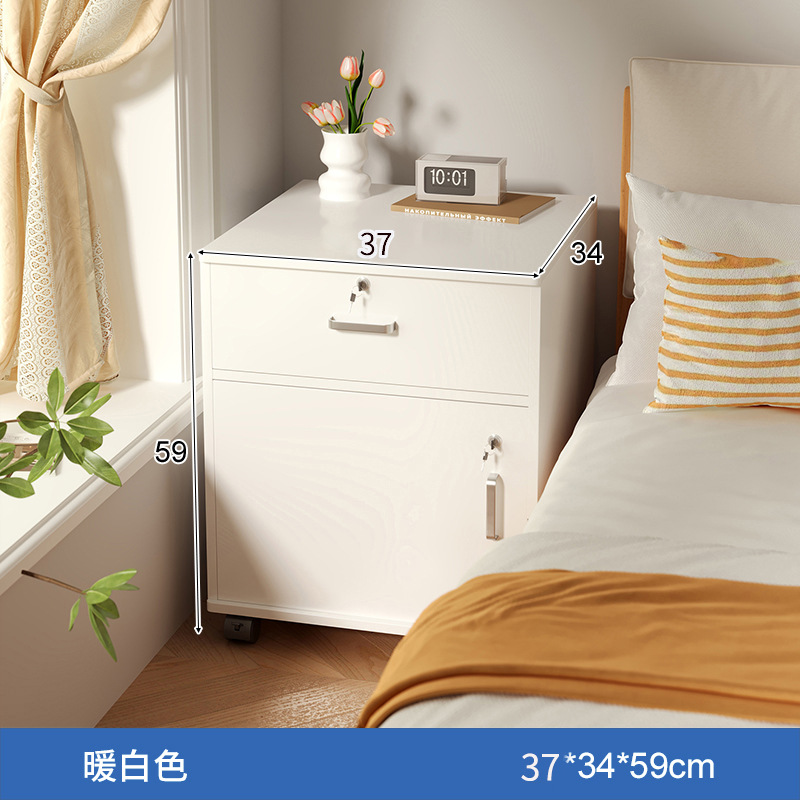 Mesa de noche nórdica dormitorio minimalista moderno gabinete de noche práctico Gabinete de almacenamiento blanco armario económico armario pequeño