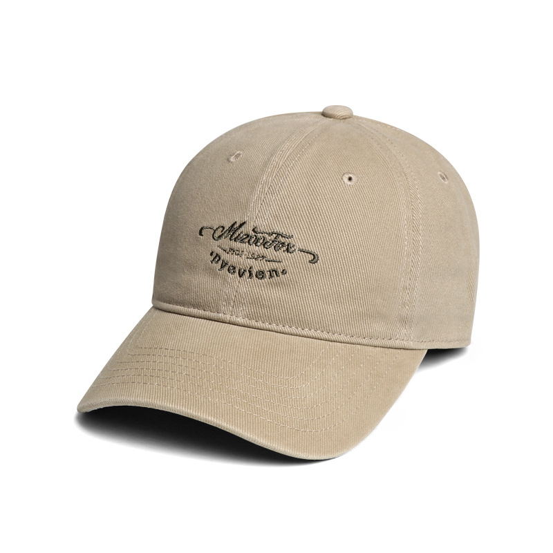 Japonés retro cepillado casquillo de pico de los hombres lavado suave superior de alta calidad gorra de béisbol americano inglés bordado sombrero de ala ancha