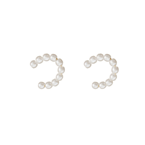 Pearl ear bone clip French style ear clip without piercing women's summer high-end ear bone ring temperament fashionable design earrings