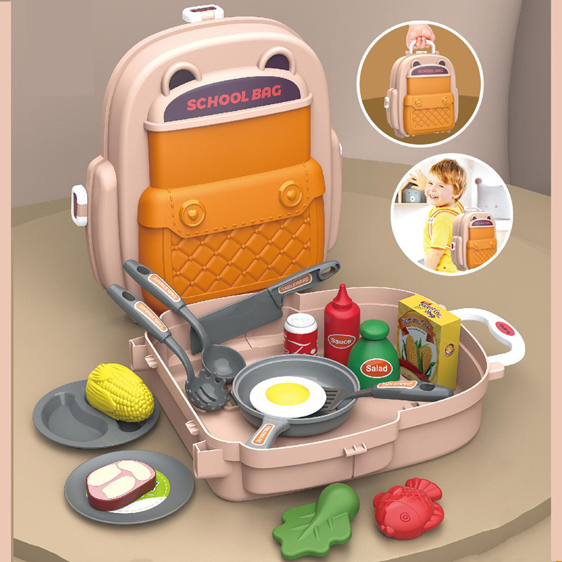 Bolsa de hombro de simulación para niños transfronterizos cocina vajilla postre doctor herramienta donut play House pequeña mochila de juguete