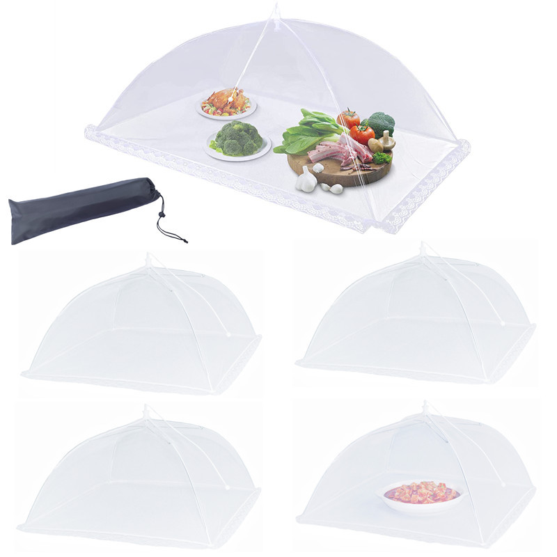 Cross-border rectangular large foldable dining table food cover, washable mesh food cover, dish cover, fly-proof cover