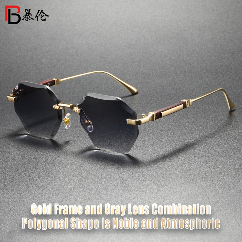 New Trendy Stylish Geometric Sunscreen Sunglasses Sunshade Mirror Fashion Luxury Polygon Gradient Sunglasses C8880