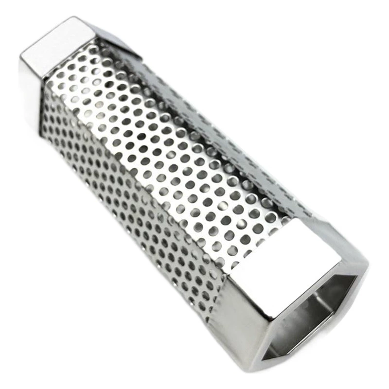 Инструменты для барбекю из нержавеющей стали Копченая трубка Круглая шесть алмазных фруктов Деревянная коробка для барбекю Барбекю Копченая коробка