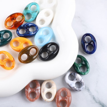 跨境新品复古猪鼻子亚克力串珠diy制作项链手链服饰箱包配件材料