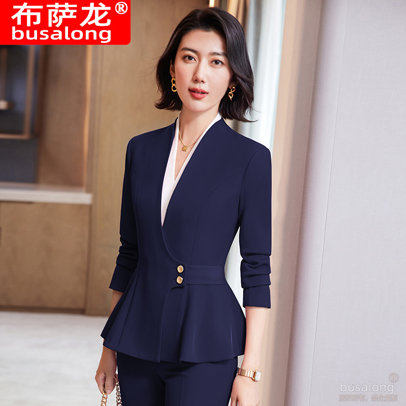 2026 New Model Busalong Women's Long-Sleeve Professional Suit and Pants Formal Outfit Workwear 2026 New Model Busalong Women's Long-Sleeve Professional Suit and Pants Formal Outfit Workwear