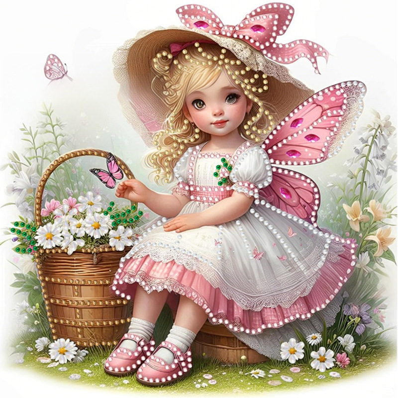 Pintura de Diamantes 5D con Forma Irregular de Princesa de Fantasía, Pintura de Diamantes DIY, Pintura de Diamantes con Puntos de Cristal, 30×30