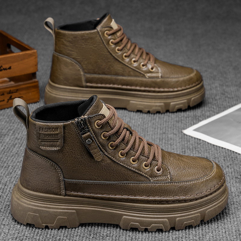 2026 primavera nueva botas Martin retro zapatos de hombre de trabajo zapatos de cuero antideslizantes zapatos de trabajo botas casuales