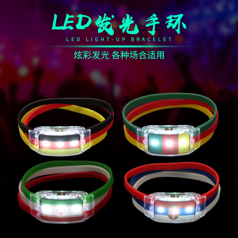 Brillante pulsera fans de fútbol ventilador interactivo alegría atmósfera suministros LED pulsera de silicona pulsera de luz
