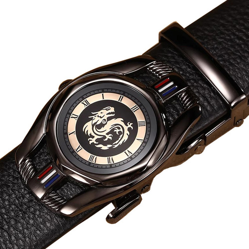Cross-border agency Manbang men's belt classic automatic buckle dial buckle head layer fall pattern crocodile pattern belt body pants belt 
