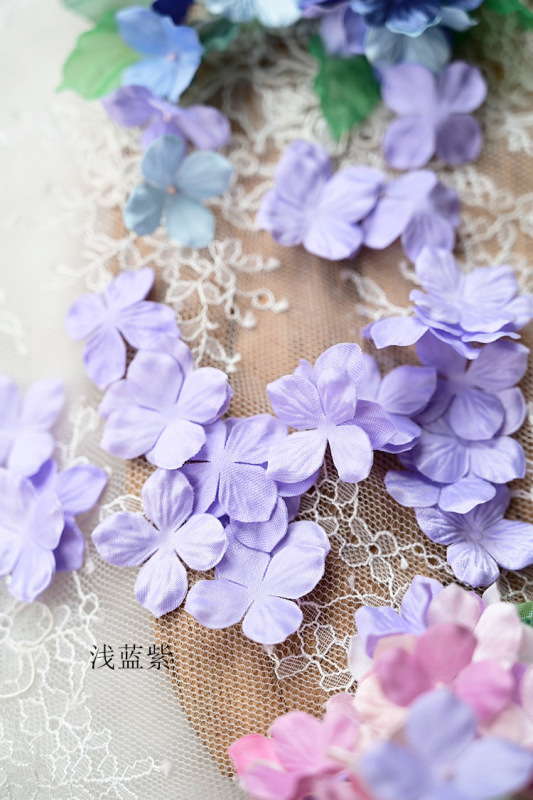 B6 ホットフラワー造花サテン立体プリーツフラワーアクセサリー DIY 手作りベビー服花材アジサイの花びら|undefined