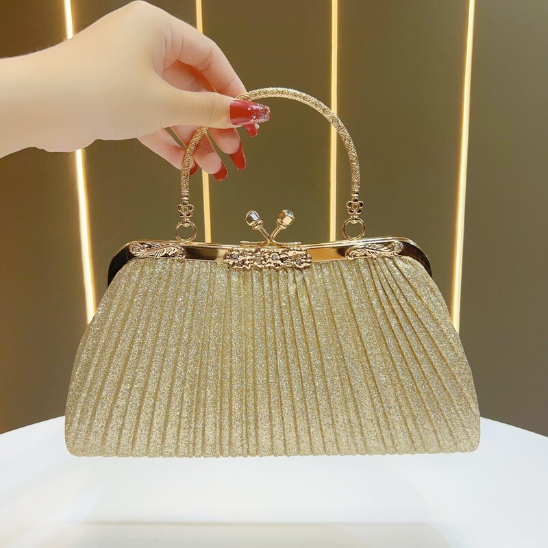 Cross-Border Women's Pleated Handbag, Banquet Bag, High-End Luxury Handbag, Evening Bag, Cross-Border Evening Bag Cross-Border Women's Pleated Handbag, Banquet Bag, High-End Luxury Handbag, Evening Bag, Cross-Border Evening Bag