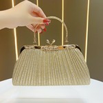 新款跨境女包百褶手提包名媛气质宴会包高级感奢华手拎包晚宴包包