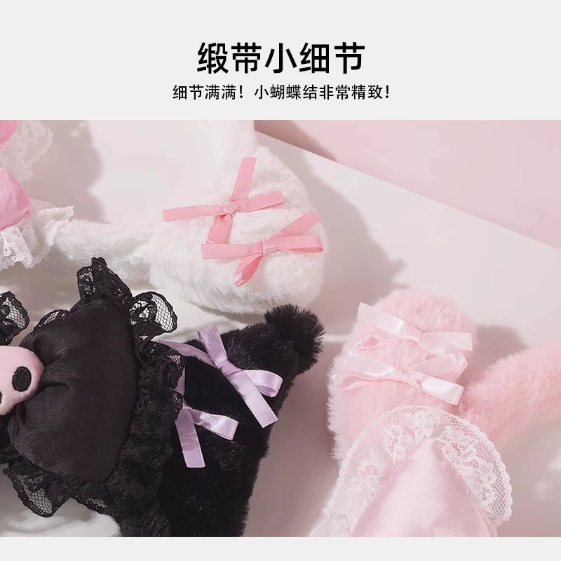 Плюшевая ободок Sanrio Hello Kitty с бантом, стиль лолита, милые ушки