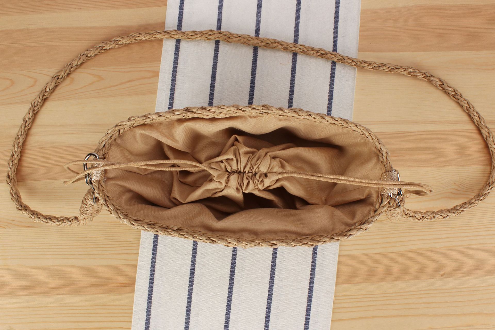 552g Weight Polyester Cotton Lining Material Pearls, Weave Fashion Element String Closure Type Single Shoulder Strap Strap Type Straw Bag Bags Type Holiday, Travel Occasion Paper string Material Solid Color Pattern Spring&Summer Season Women's Gender Vacation, Beach Style Medium Size Women's Vacation Beach Solid Color Paper String Shopping Bags 12