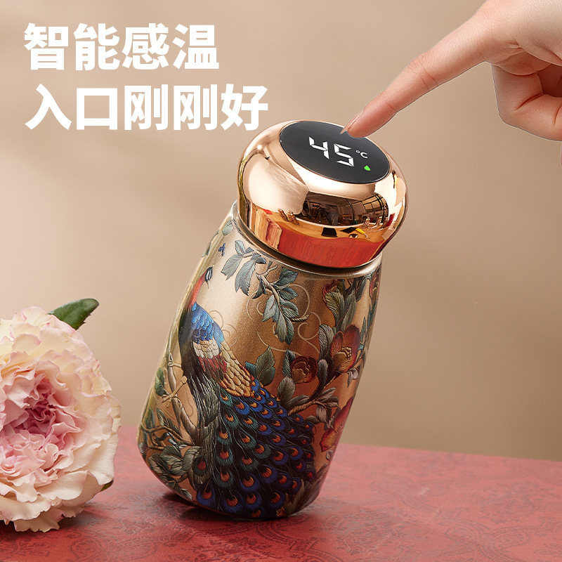 国潮小巧迷你口袋杯子316保温杯高颜值蘑菇头智能显温便携随手杯|undefined