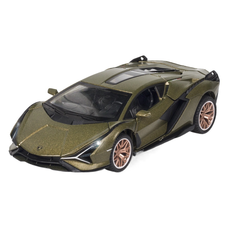 (A granel) Jiaye modelo de coche de aleación 1:32 Lanbo relámpago coche deportivo Tire hacia atrás sonido y luz apertura de la puerta Modelo de juguete adornos