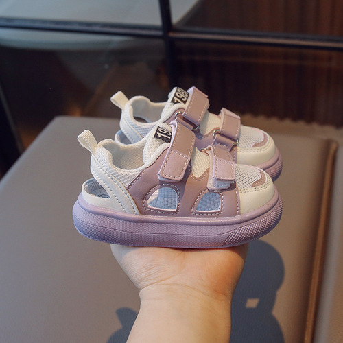  new summer children's sandals for girls and babies soft-soled hollow mesh shoes for boys and babies through mesh sports sandals