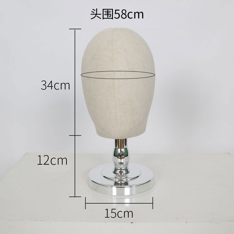 Maniquí de Cabeza para Sombreros y Pelucas de Plástico y Lino para Escaparate