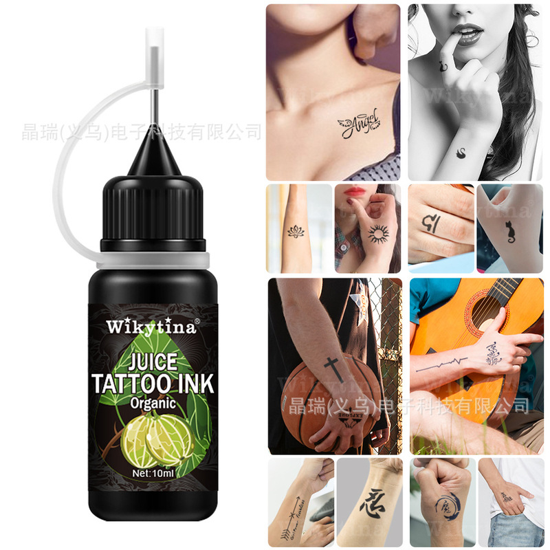 Wikytina Plant Tattoo Juice Herbal Tattoo Stickers Henna Hand Painting Overseas Douyin Cross-Border Wholesale