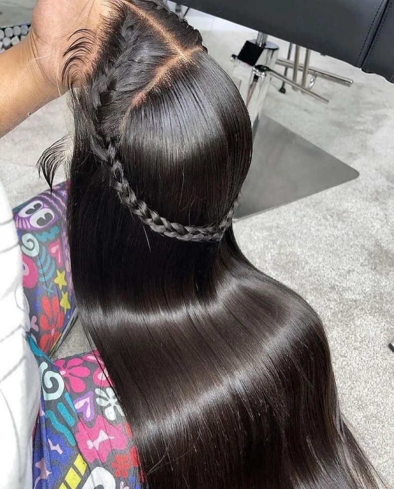 300g Weight Full Head Wigs Wig & Hair Extension Type Wigs Wig Accessories Long Straight Hair Wig Hairstyle Real Hair Hair Material Party, Street Occasion Women's Gender Elegant, Simple Style Style Women's Elegant Simple Style Party Street Real Hair Long Straight Hair Wigs 3