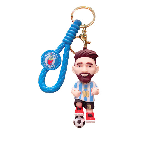 Football star and love couple figure keychain, backpack accessory, creative gift wholesale