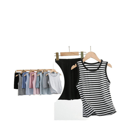 Children's Modal Vest Set Shorts Thin Home Wear Boys' Sleeveless Air Conditioning Suit Ice Silk Pajamas for Summer