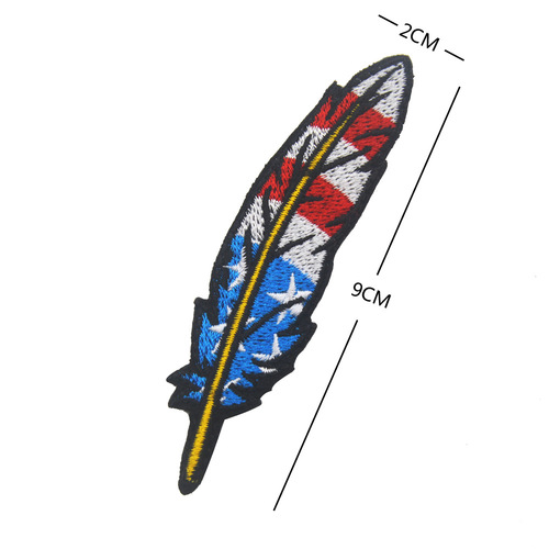 Taifeng cross-border cloth label element feather embroidery armband Velcro seal United States, France and Russia bag seal