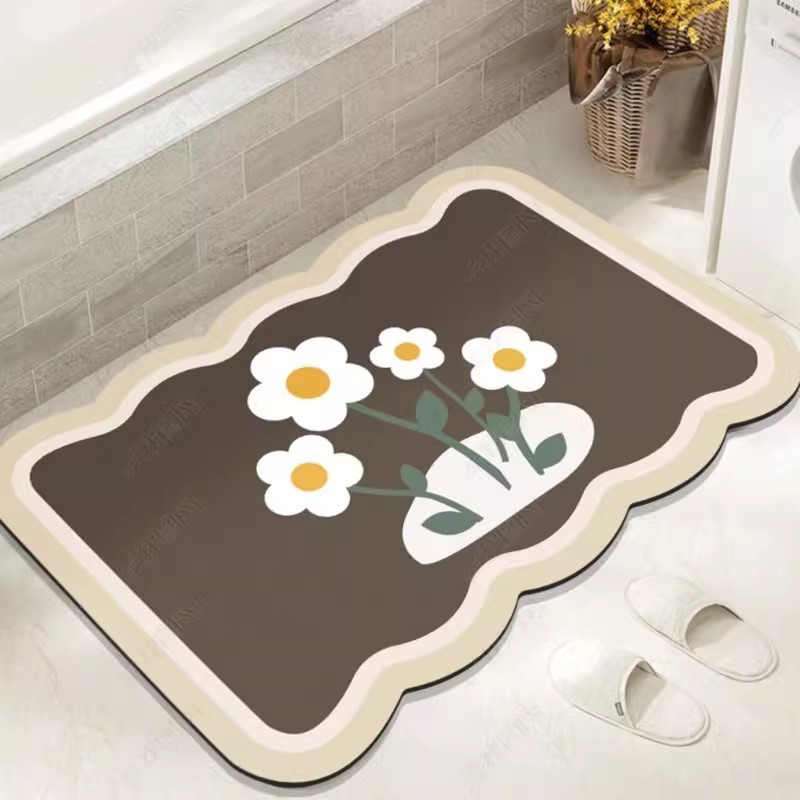 浴室のフロアマット、滑り止め、吸水性、耐摩耗性、浴室のトイレの足元マット、シャワールームのドアマット、不規則な家庭用マット|undefined