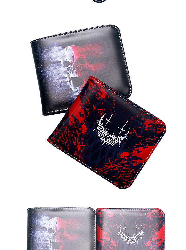 Men's Skull PVC Open Wallets display picture 9