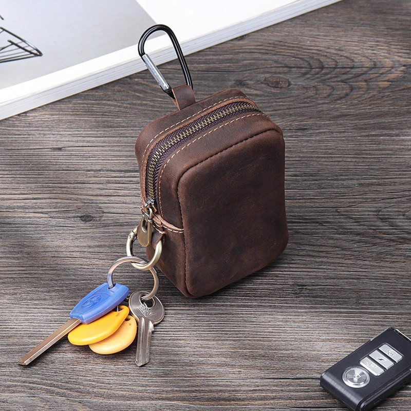 Retro Pu Leather New Style Hanging Bag with Belt Card Bag Cosmetics Bag Coin Cigarette Key Casual Mini Key Bag